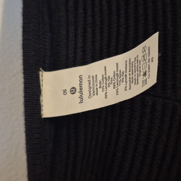 Lululemon Women's It All Lines Up Poncho Navy Black Cotton Yak  One Size - Picture 6 of 8